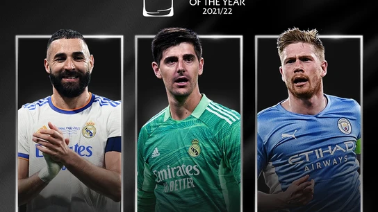 Benzema, Courtois y De Bruyne Benzema, Courtois y De Bruyne