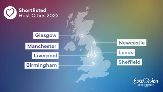 Las siete ciudades candidatas a albergar el festival de Eurovision 2023 Las siete ciudades candidatas a albergar el festival de Eurovision 2023