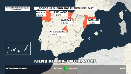 La inflación también dispara el precio de los menús del día: hasta un 10% más caros La inflación también dispara el precio de los menús del día: hasta un 10% más caros