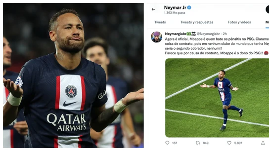 Neymar y uno de sus 'me gusta' en Twitter Neymar y uno de sus 'me gusta' en Twitter