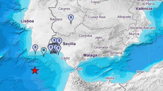 Un terremoto de magnitud 5,4 se siente en la zona del Golfo de Cádiz Un terremoto de magnitud 5,4 se siente en la zona del Golfo de Cádiz