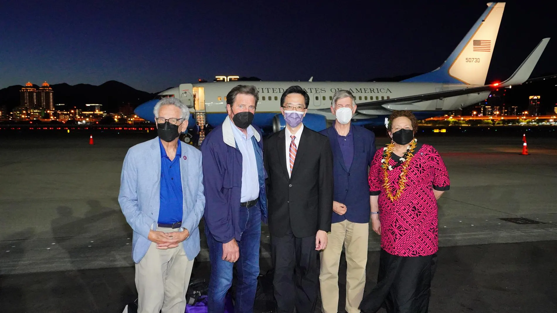 Imagen de la llegada a Taiwán de una delegación de congresistas estadounidenses. 