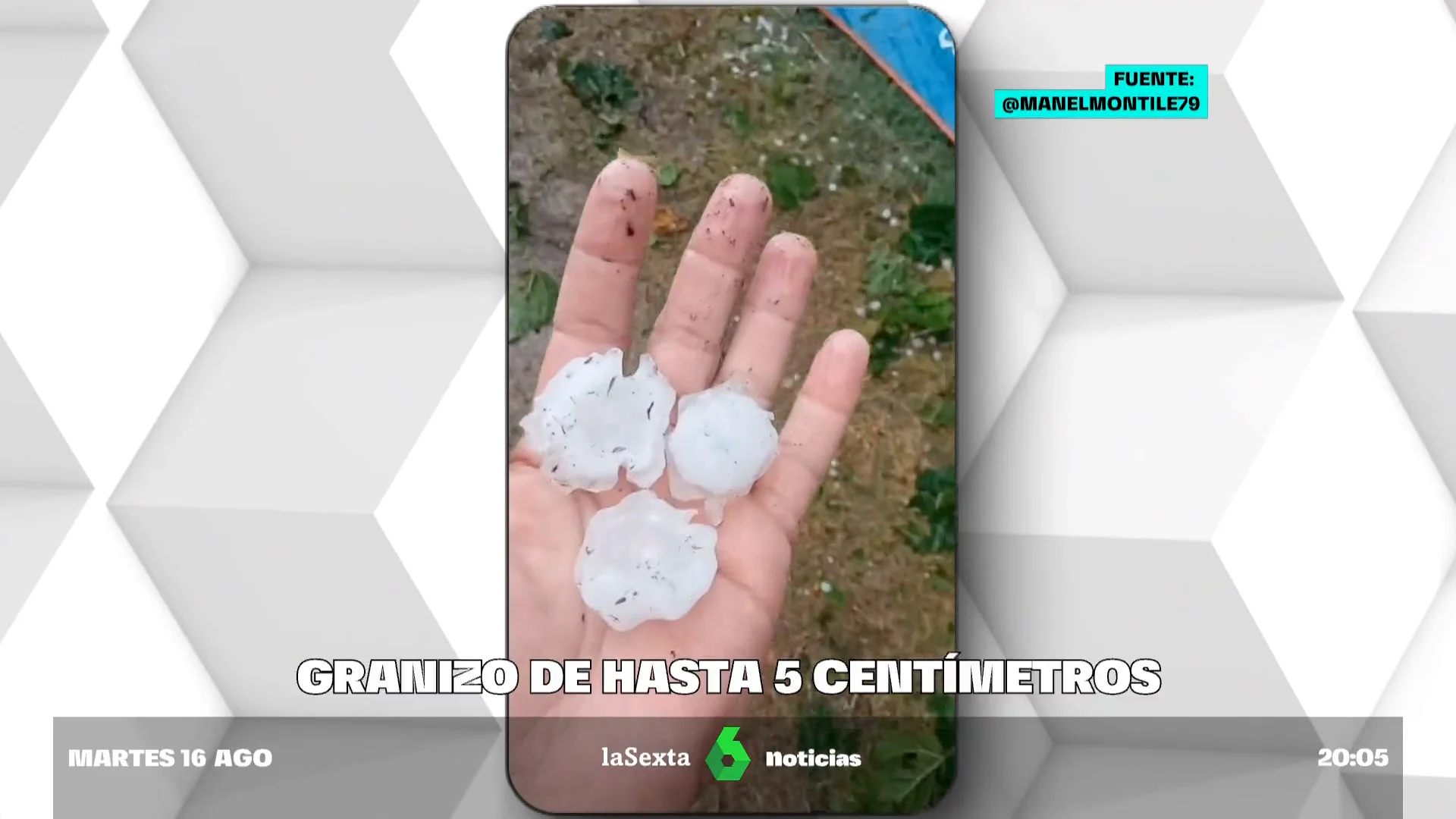 Tarragona sufre una tormenta con enormes trozos de granizo: un camping de Altafulla, dañado
