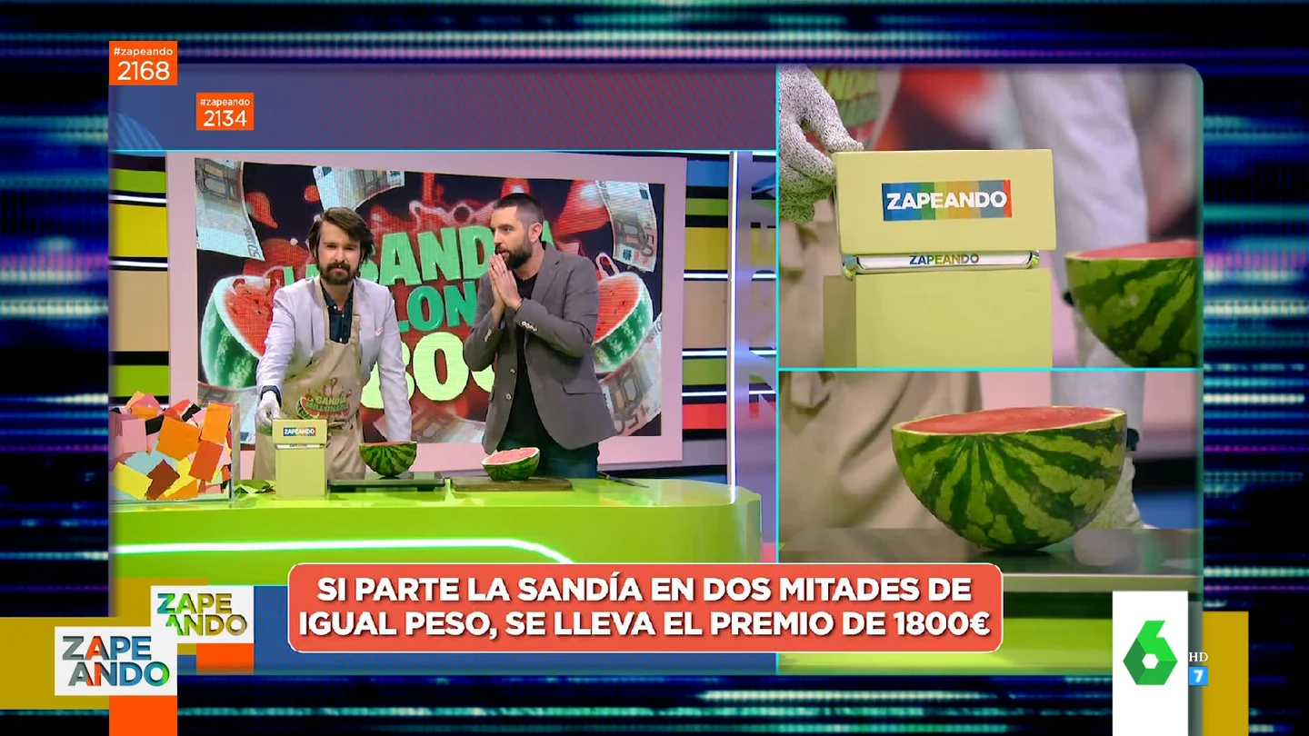Estos son los peores cortes de la sandía millonaria de Quique Peinado y Santi Alverú: "Es el peso exacto de una humillación" Estos son los peores cortes de la sandía millonaria de Quique Peinado y Santi Alverú: "Es el peso exacto de una humillación"