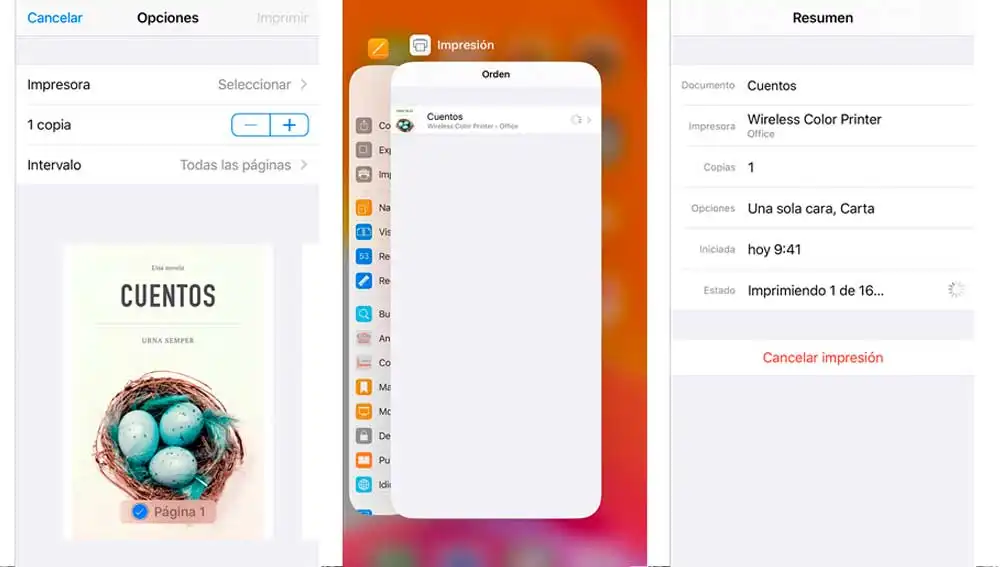 Imprimiendo desde Airprint Imprimiendo desde Airprint