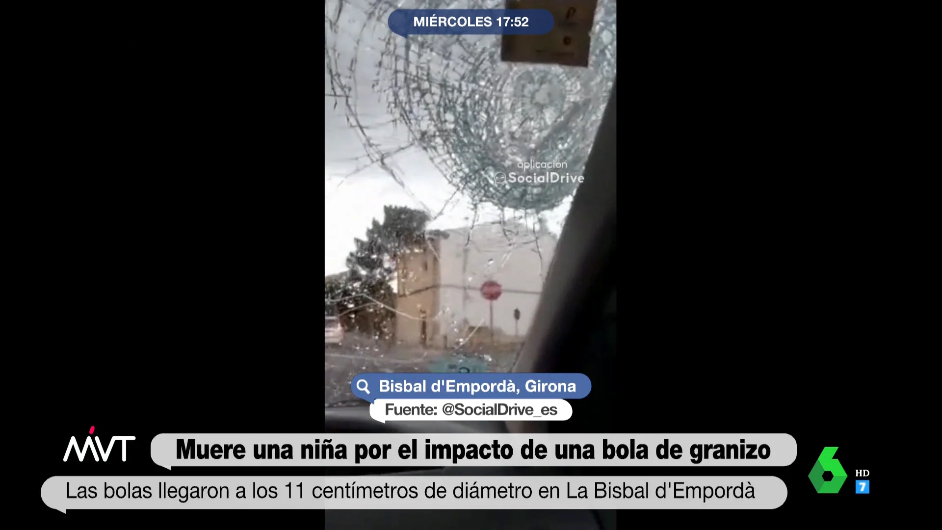 Así se vivió la violenta granizada de La Bisbal d'Empordà dentro de un coche: "¡Párate, se ha roto el cristal!"