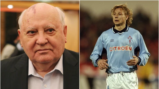 Mijaíl Gorbachov y Valeri Karpin Mijaíl Gorbachov y Valeri Karpin