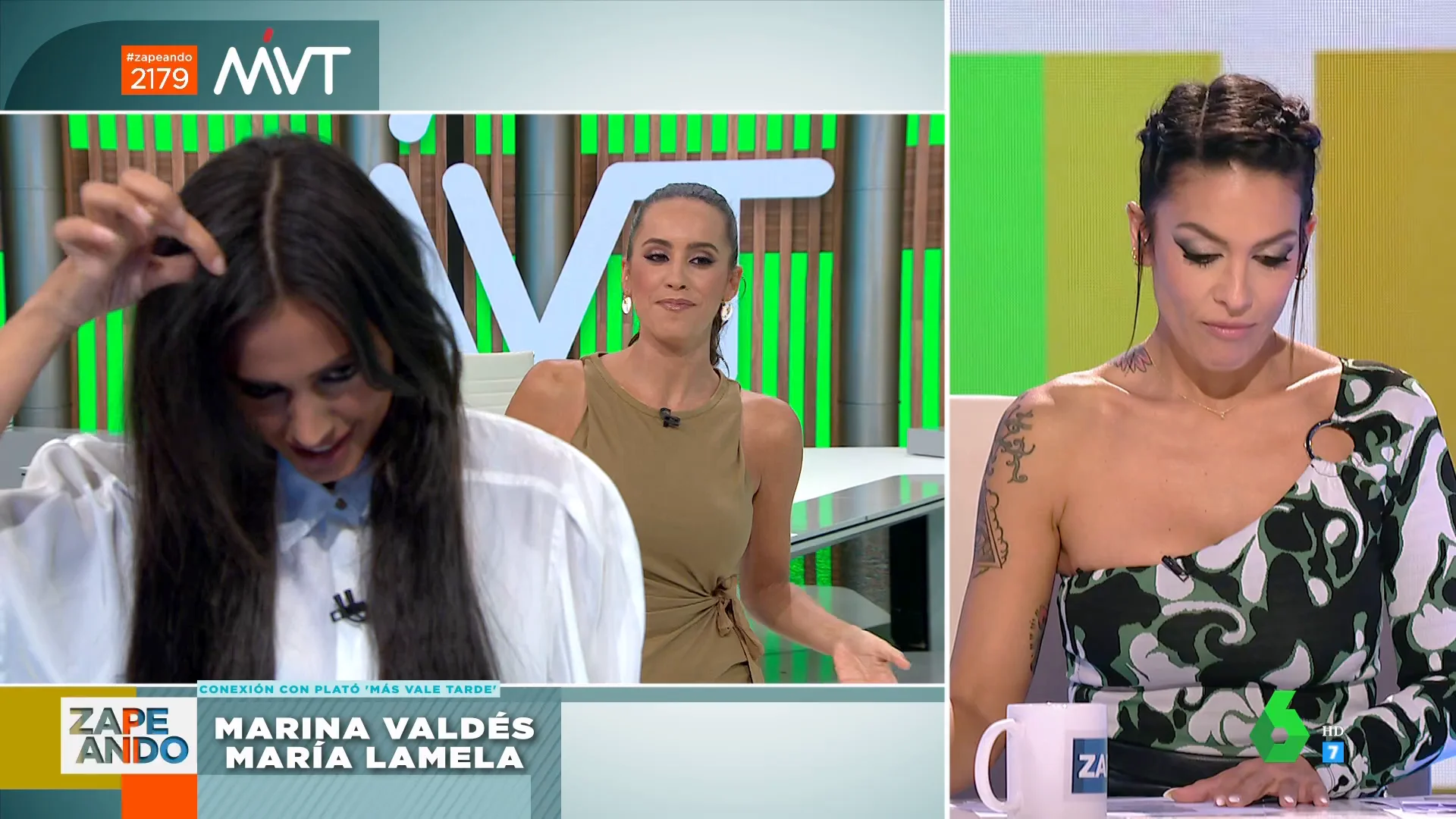 María Lamela defiende las canas mostrando las suyas en directo a cámara