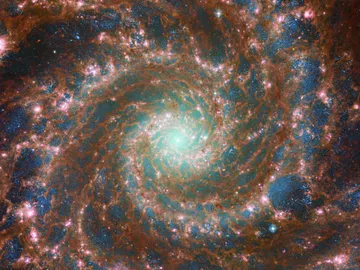 Galaxia fantasma M74 captada por el telescopio espacial James Webb Galaxia fantasma M74 captada por el telescopio espacial James Webb