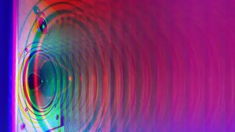 Ruido de colores Altavoz emitiendo ondas
