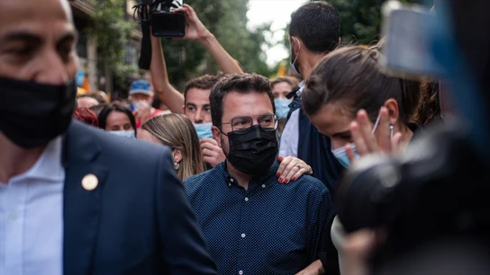 Aragonès, en la manifestación independentista de la Diada de 2021 Aragonès, en la manifestación independentista de la Diada de 2021