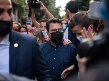 Aragonès, en la manifestación independentista de la Diada de 2021