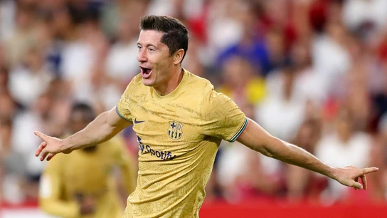 Robert Lewandowski celebra un gol con el Barça Robert Lewandowski celebra un gol con el Barça