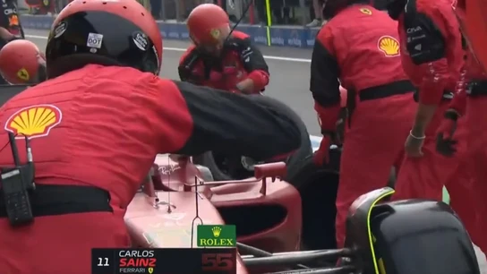 Momento de la parada de Carlos Sainz Momento de la parada de Carlos Sainz