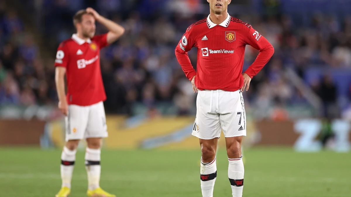 Cristiano Ronaldo en un partido con el Manchester United