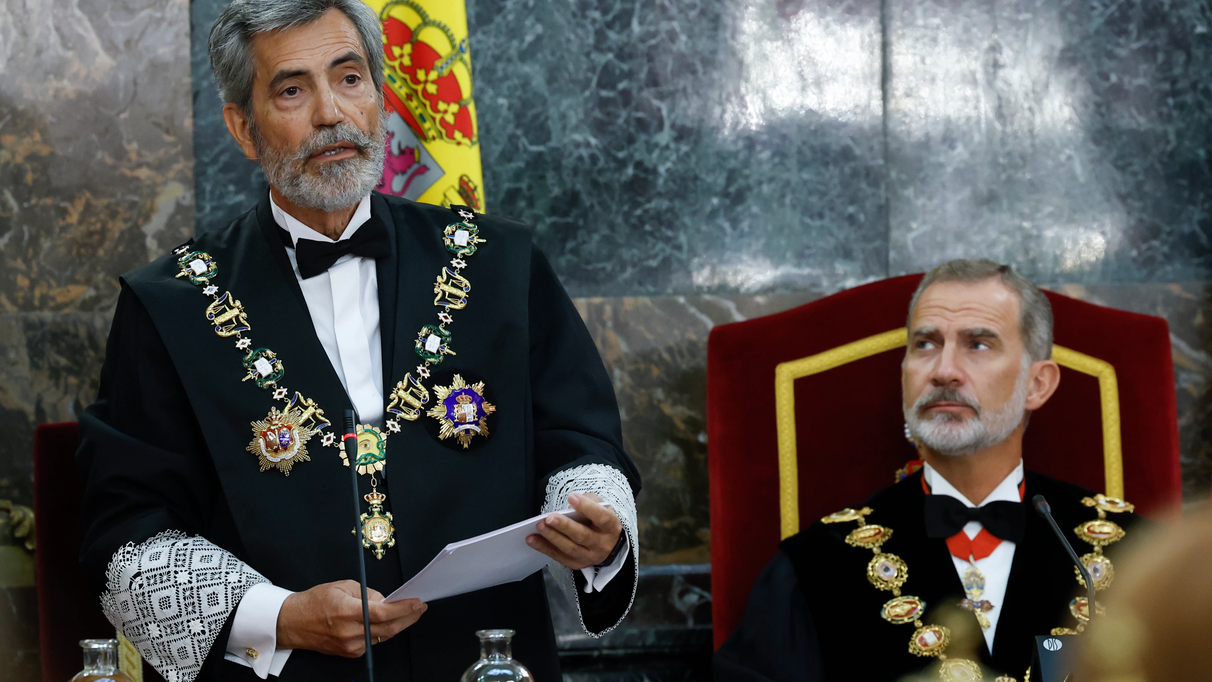 Carlos Lesmes ante el rey Felipe en el acto de apertura del Año Judicial 2022/2023