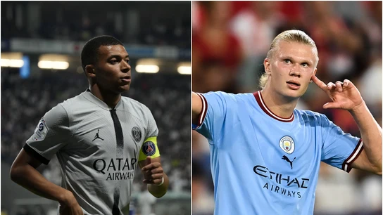 Kylian Mbappé y Erling Haaland Kylian Mbappé y Erling Haaland
