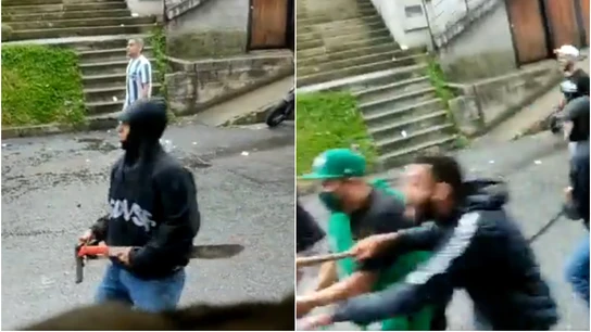 Escándalo ultra en Colombia: hinchas del Medellín y el Nacional se enfrentan con machetes y una pistola Escándalo ultra en Colombia: hinchas del Medellín y el Nacional se enfrentan con machetes y una pistola
