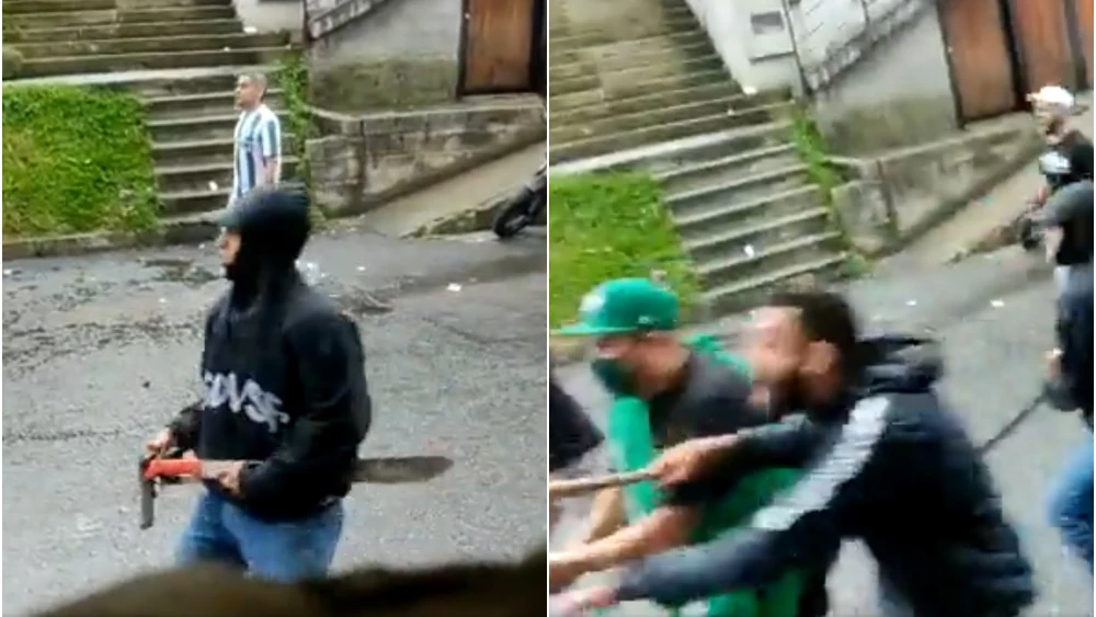 Escándalo ultra en Colombia: hinchas del Medellín y el Nacional se enfrentan con machetes y una pistola