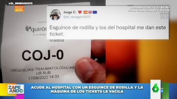 El ticket viral que recibe un chico en el hospital tras sufrir un esguince de rodilla