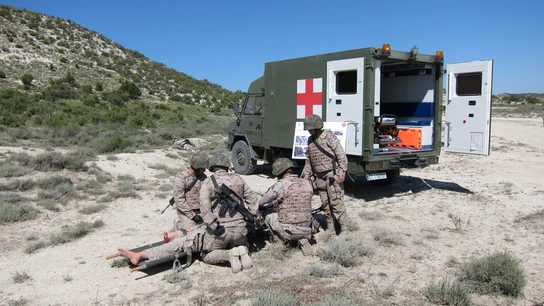 Imagen de archivo de maniobras de la Brigada de Sanidad del Ejército en San Gregorio Imagen de archivo de maniobras de la Brigada de Sanidad del Ejército en San Gregorio