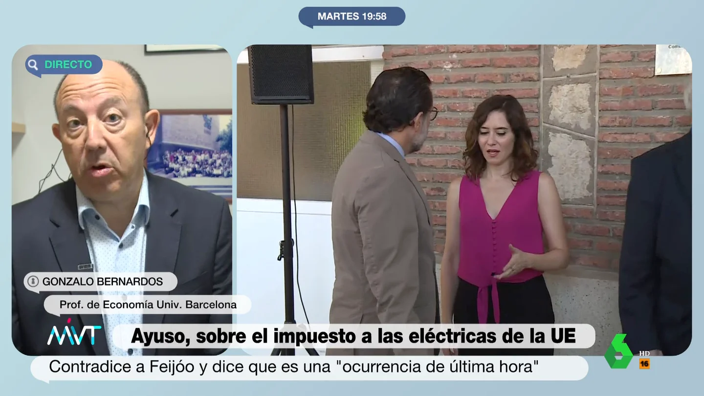 Gonzalo Bernardos explica porque el impuesto a las eléctricas "bueno" es el que propone España y no el de Bruselas Gonzalo Bernardos explica porque el impuesto a las eléctricas "bueno" es el que propone España y no el de Bruselas