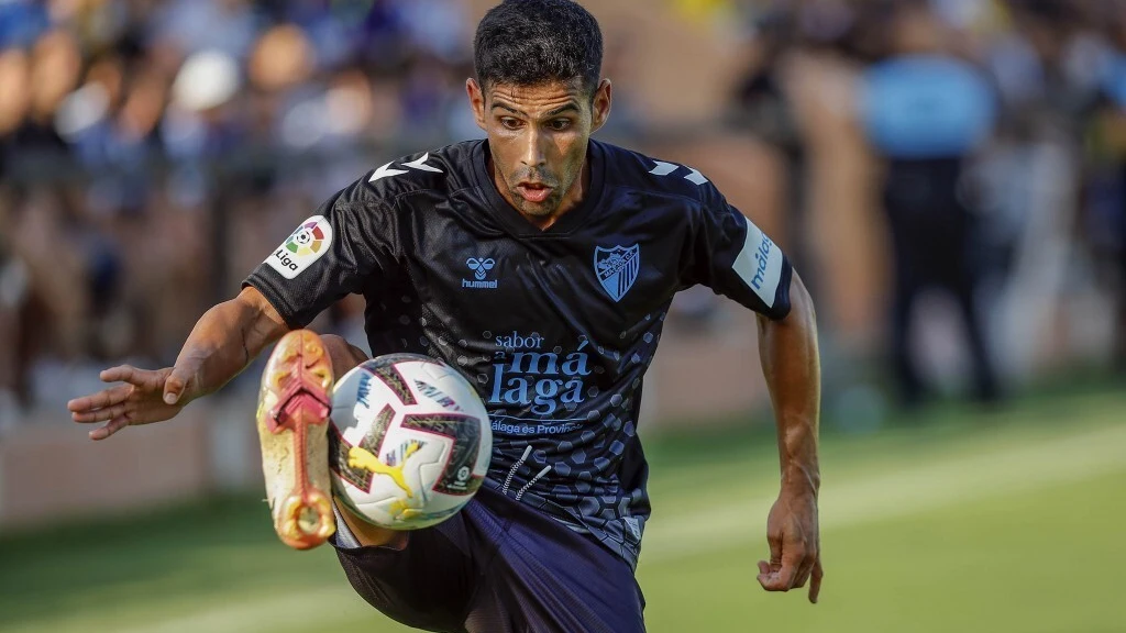 Juanfran, durante un partido con el Málaga