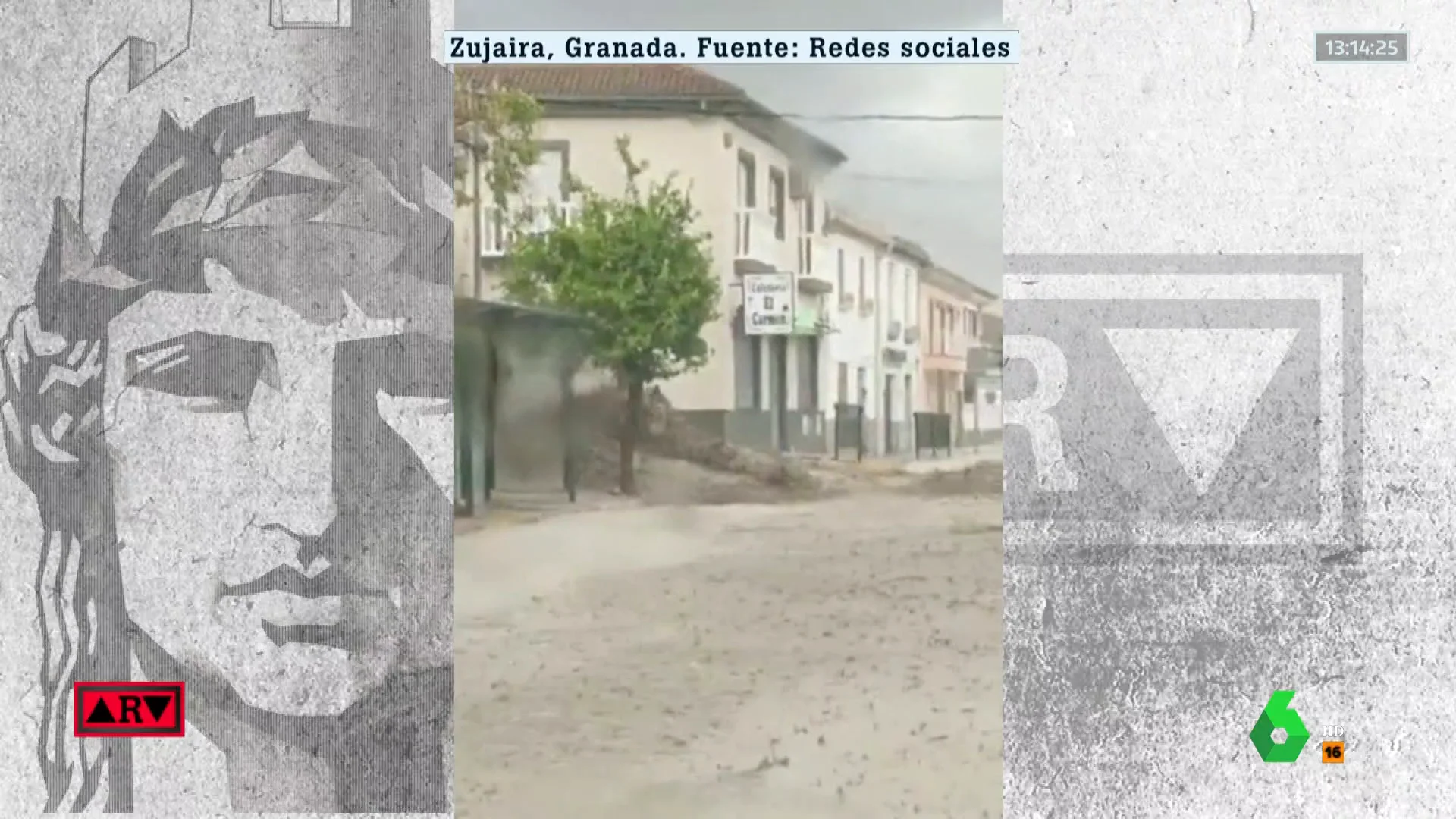 Una tromba de agua de minutos deja calles y viviendas inundadas en Granada