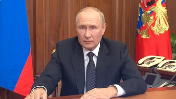 Vladímir Putin en su declaración pública emitida por televisión