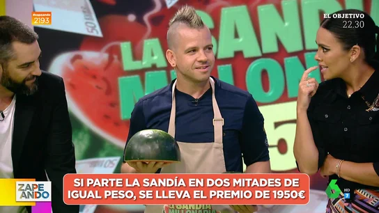 Dabiz Muñoz corta la sandía millonaria de Zapeando Dabiz Muñoz corta la sandía millonaria de Zapeando