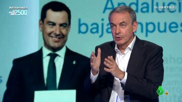 Zapatero advierte a Juanma Moreno y Ayuso sobre suprimir impuestos: "Que no estén al día siguiente pidiendo dinero al Gobierno"