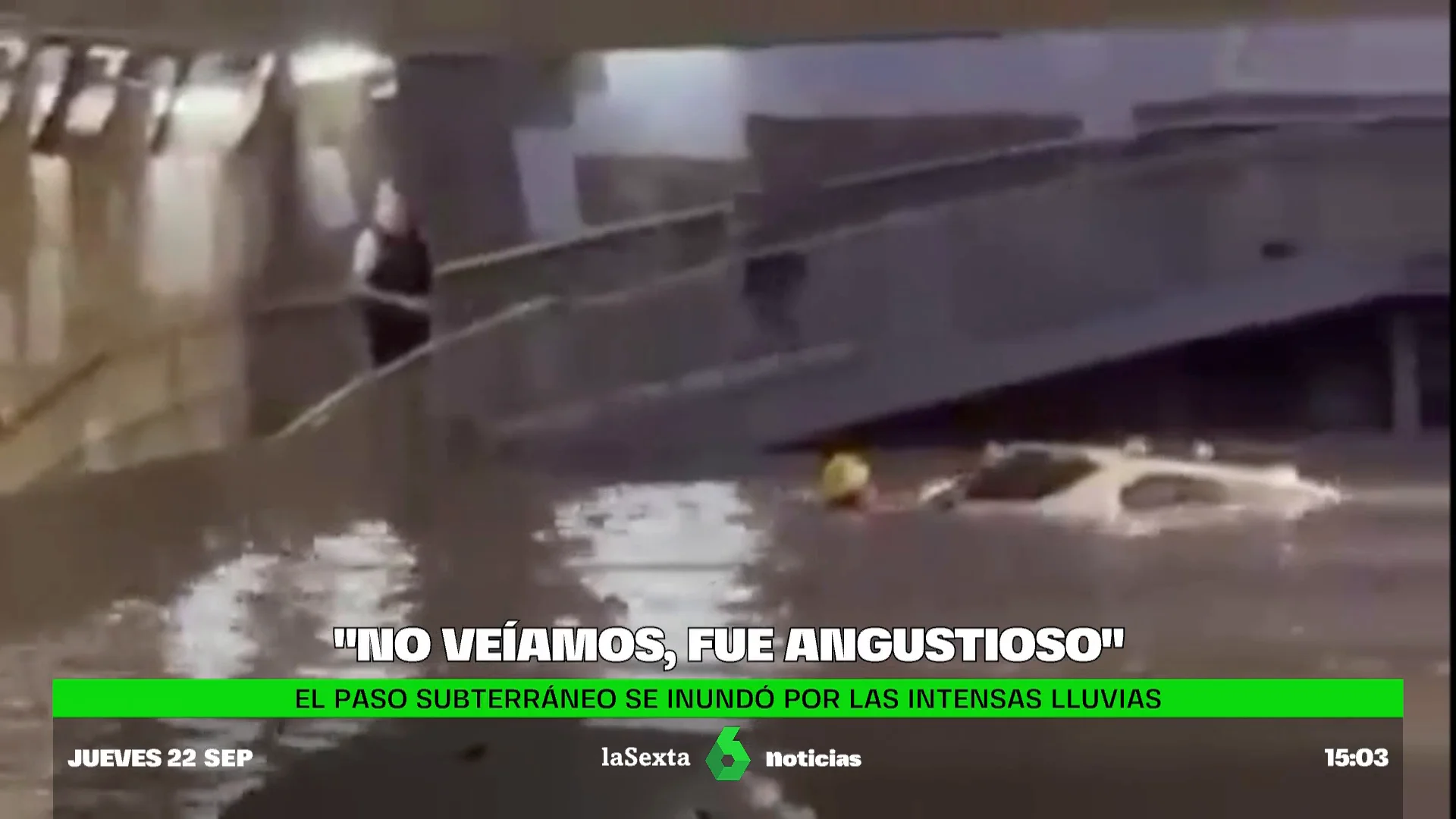 El angustioso rescate de un hombre atrapado en un túnel inundado: "Tenía la cabeza enganchada dentro del coche"