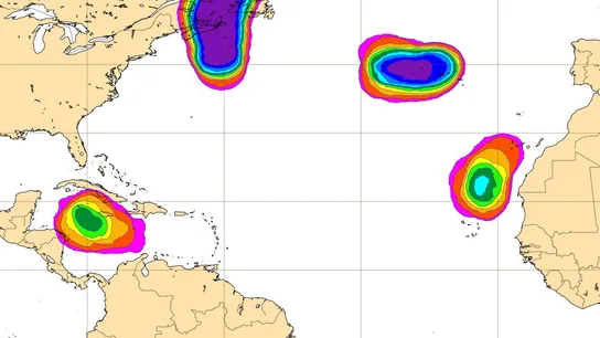 Previsión de la actividad ciclónica tropical el domingo Previsión de la actividad ciclónica tropical el domingo