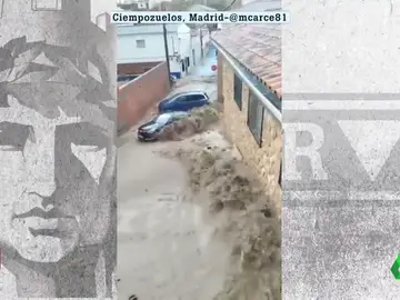 Coches arrastrados por el agua en Ciempozuelos, Madrid