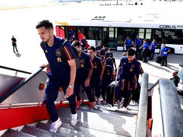 La Selección Española viaja a Zaragoza en avión