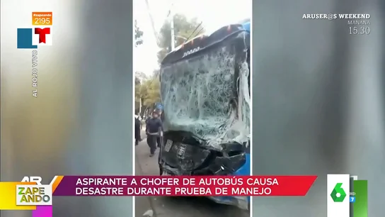 Un hombre se estrella contra un edificio en el examen de autobusero Un hombre se estrella contra un edificio en el examen de autobusero