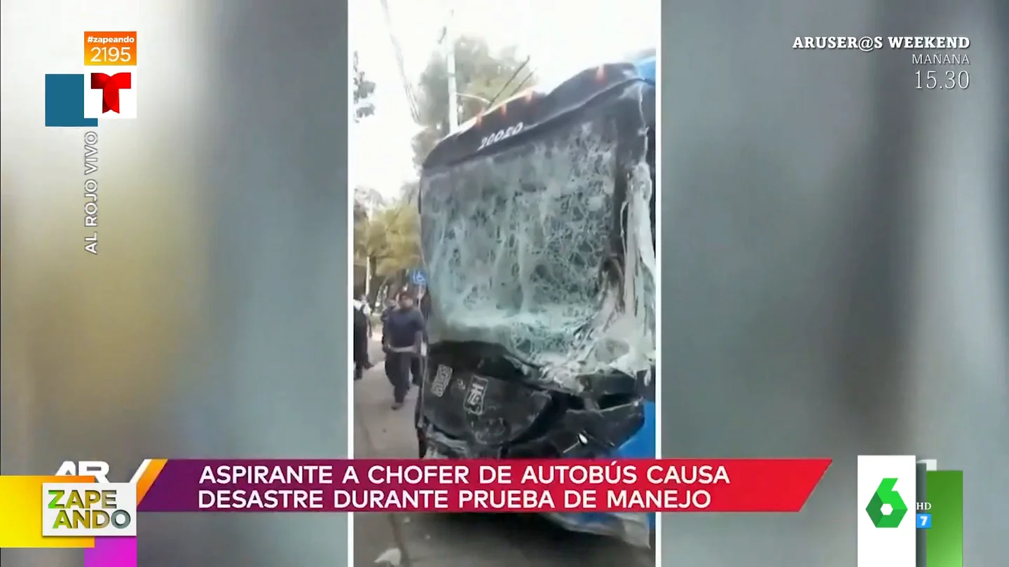 Un hombre se estrella contra un edificio en el examen de autobusero Un hombre se estrella contra un edificio en el examen de autobusero