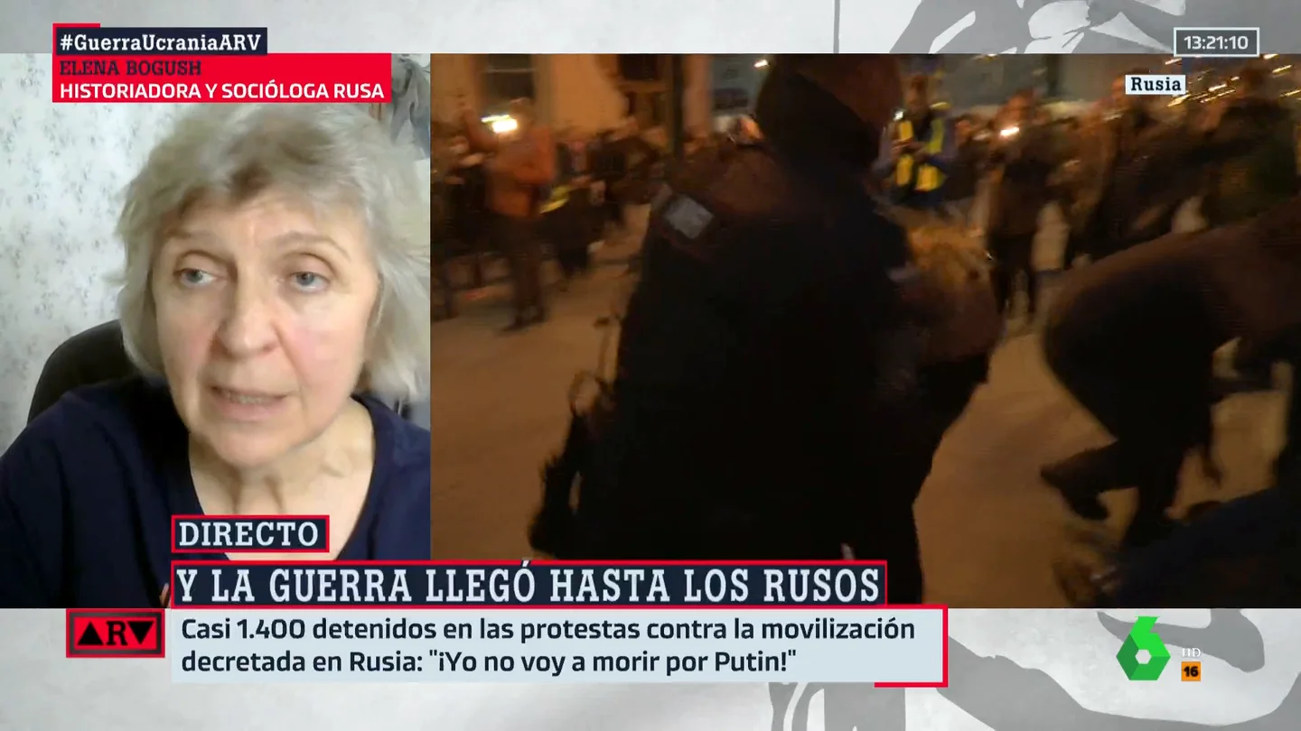 Elena Bogush, ante las protestas en Rusia: "Es una guerra interna, el segundo frente" Elena Bogush, ante las protestas en Rusia: "Es una guerra interna, el segundo frente"