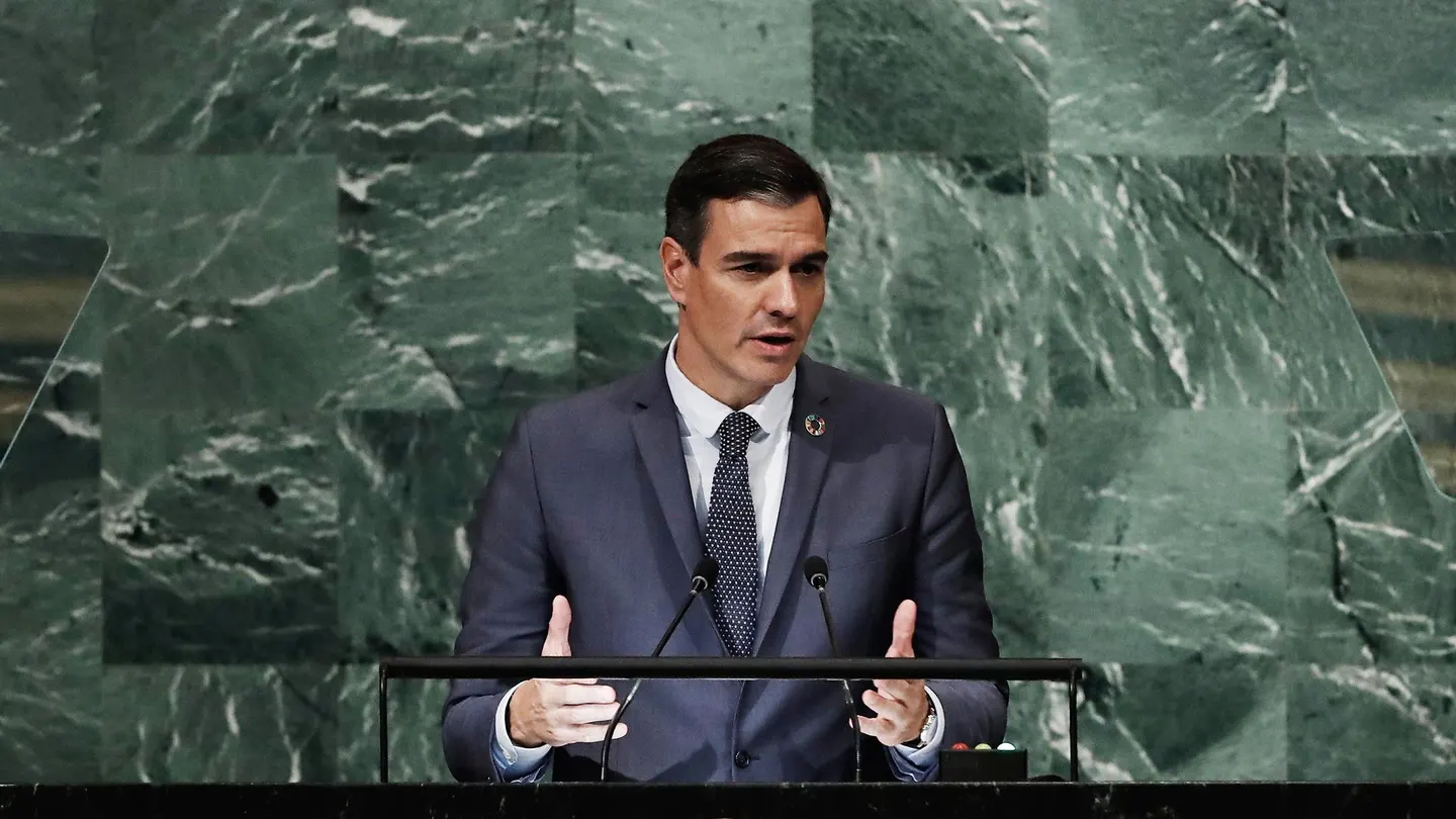 El presidente del Gobierno, Pedro Sánchez, interviene ante la Asamblea General de la ONU El presidente del Gobierno, Pedro Sánchez, interviene ante la Asamblea General de la ONU