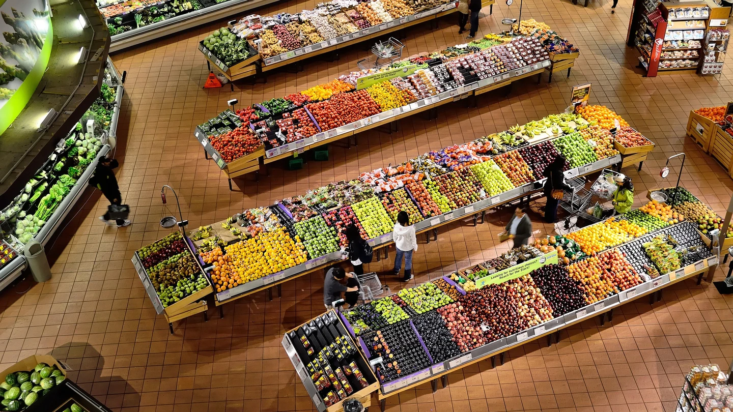 Imagen de archivo de un supermercado Imagen de archivo de un supermercado
