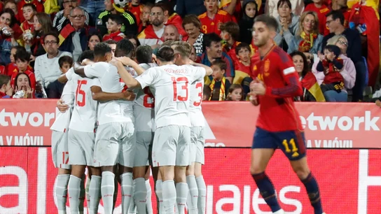 Ferran Torres, y Suiza celebrando un gol Ferran Torres, y Suiza celebrando un gol