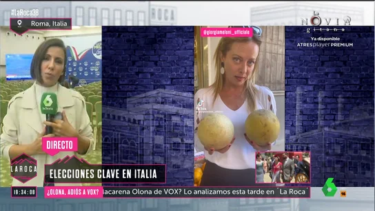 Meloni rompe su silencio en la jornada electoral al posar con dos melones en un vídeo de TikTok Meloni rompe su silencio en la jornada electoral al posar con dos melones en un vídeo de TikTok