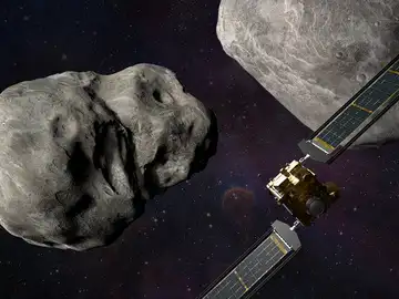 Simulación del impacto de la misión DART de la NASA contra un asteroide