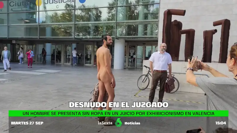 Un hombre se presenta completamente desnudo en la Ciudad de la Justicia de Valencia