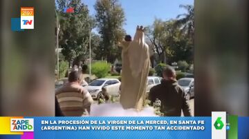 Así se hace pedazos la Virgen de la Merced justo antes de la procesión