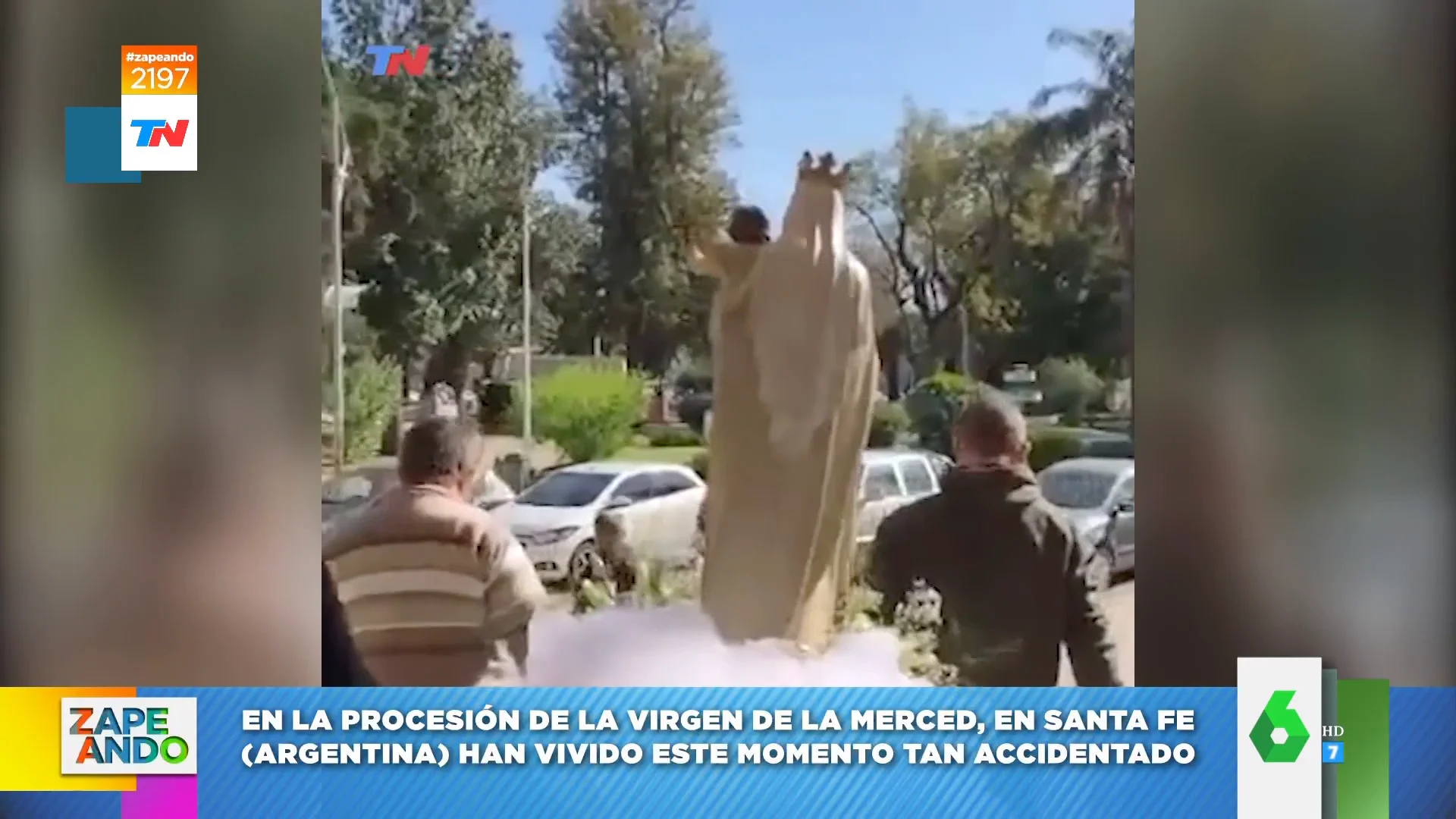 Así se hace pedazos la Virgen de la Merced justo antes de la procesión