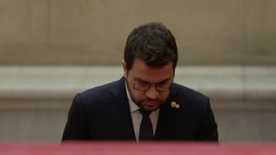 El presidente de la Generalitat, Pere Aragonès, llegando al Parlament de Cataluña El presidente de la Generalitat, Pere Aragonès, llegando al Parlament de Cataluña