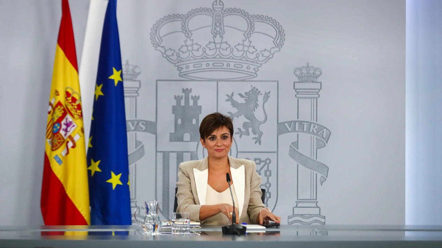 Isabel Rodríguez, durante una comparecencia en el Palacio de la Moncloa Isabel Rodríguez, durante una comparecencia en el Palacio de la Moncloa