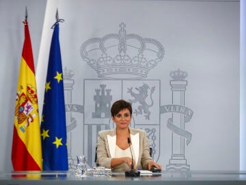 Isabel Rodríguez, durante una comparecencia en el Palacio de la Moncloa