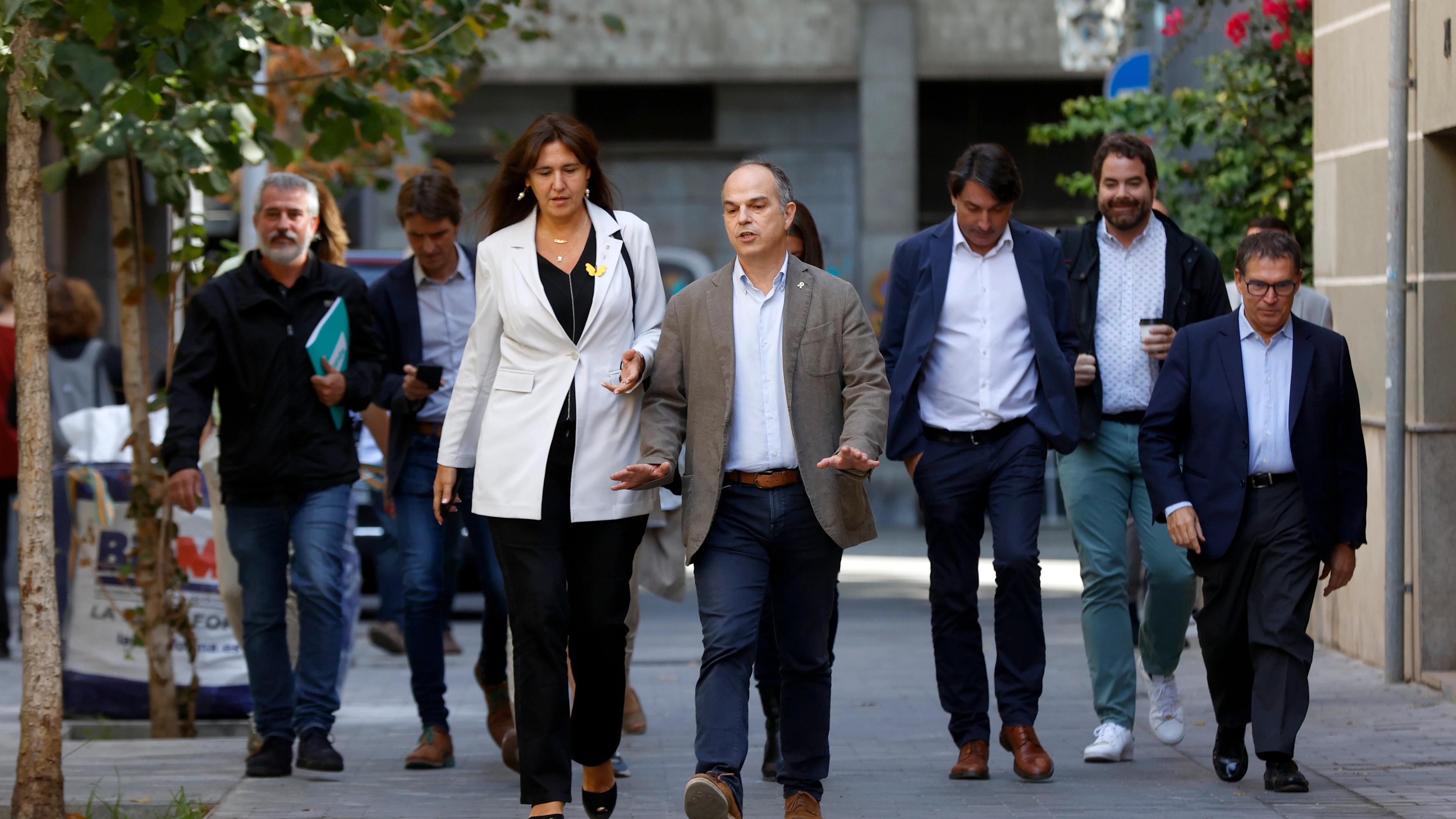La presidenta de JxCat, Laura Borràs y el secretario general de JxCat, Jordi Turull